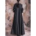 Elegant plus size long fall coat black striped Notched large hem wool overcoat