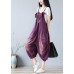 Bohemian Purple Hole Patchwork Fall Cotton Romper