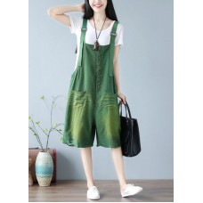 Plus size Green pocket hot pants Jumpsuit Summer